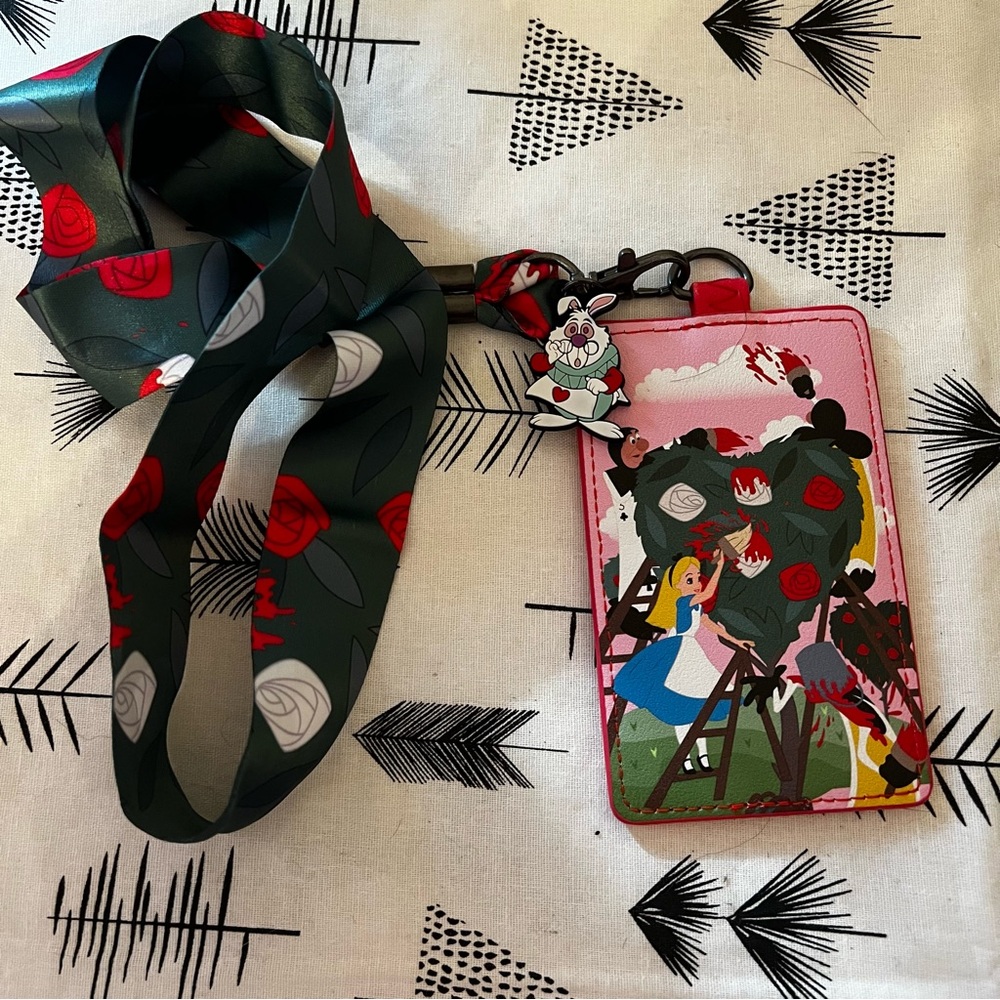 Loungefly Disney Alice in Wonderland Red Roses Lanyard
